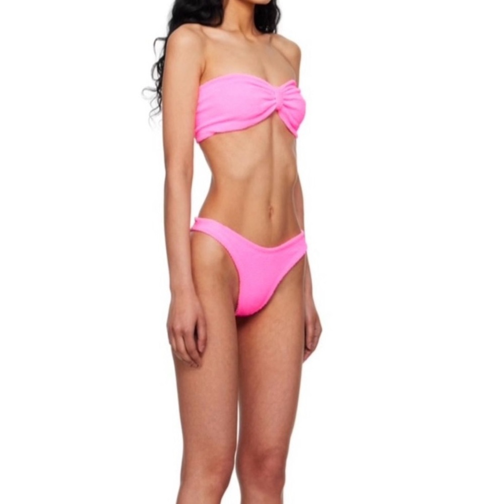 NWT Hunza G Tina Bandeau Bikini Set in bubblegum - Picture 3 of 7